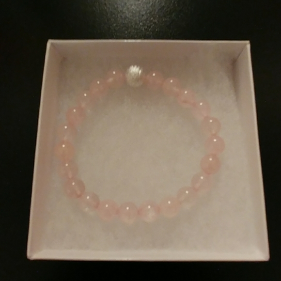 Rose Quartz Stone Bracelet - Picture 2 of 8